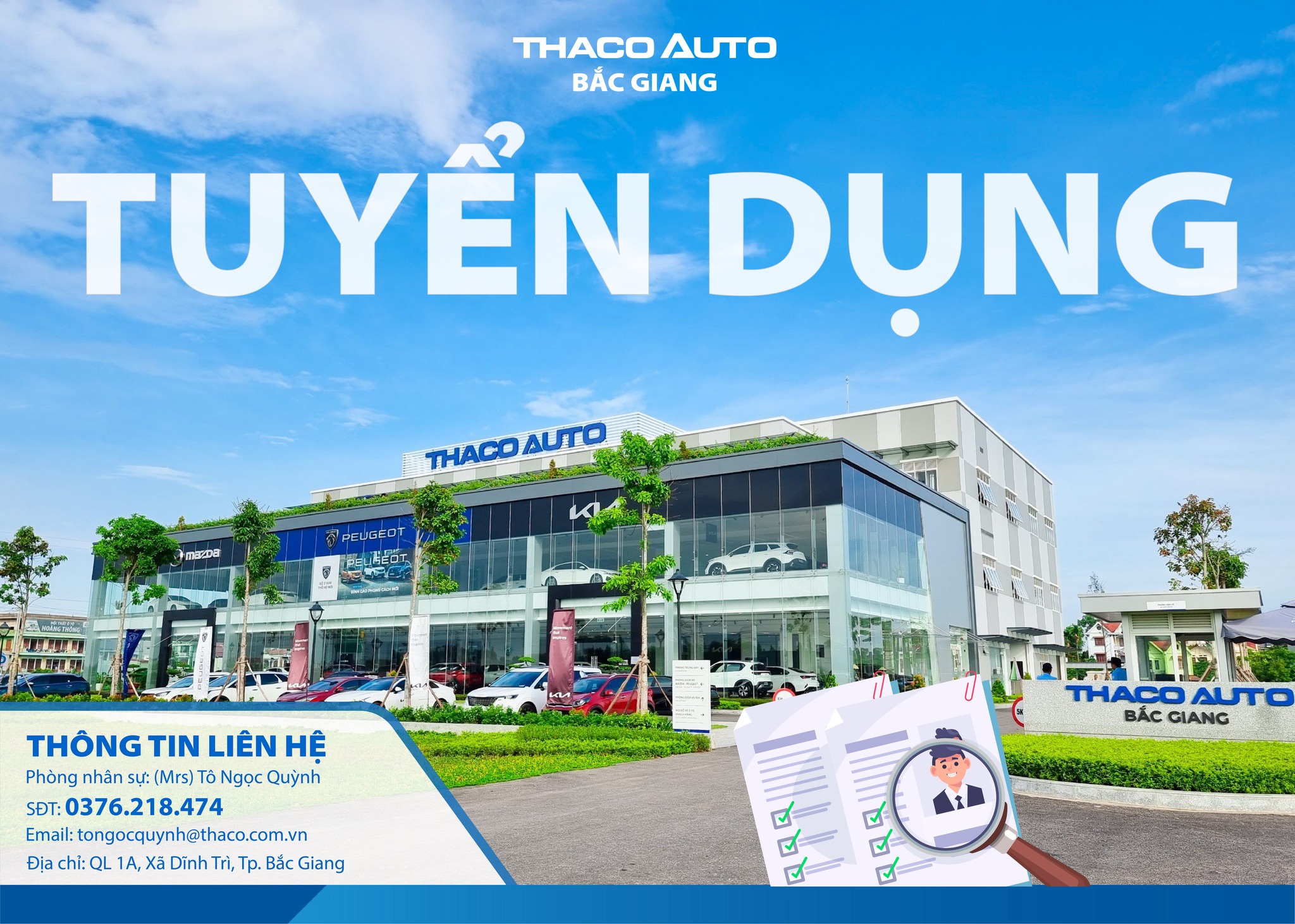 [TUYỂN DỤNG] THACO AUTO BẮC GIANG TUYỂN DỤNG